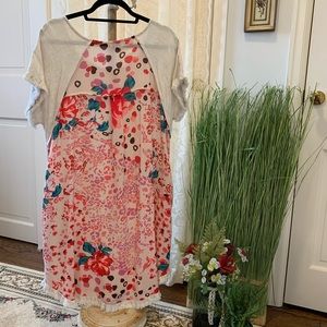 Umgee Floral back linen short dress.